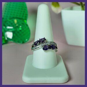 Purple CZ Twist Statement Ring Size 10‎ (NWOT)